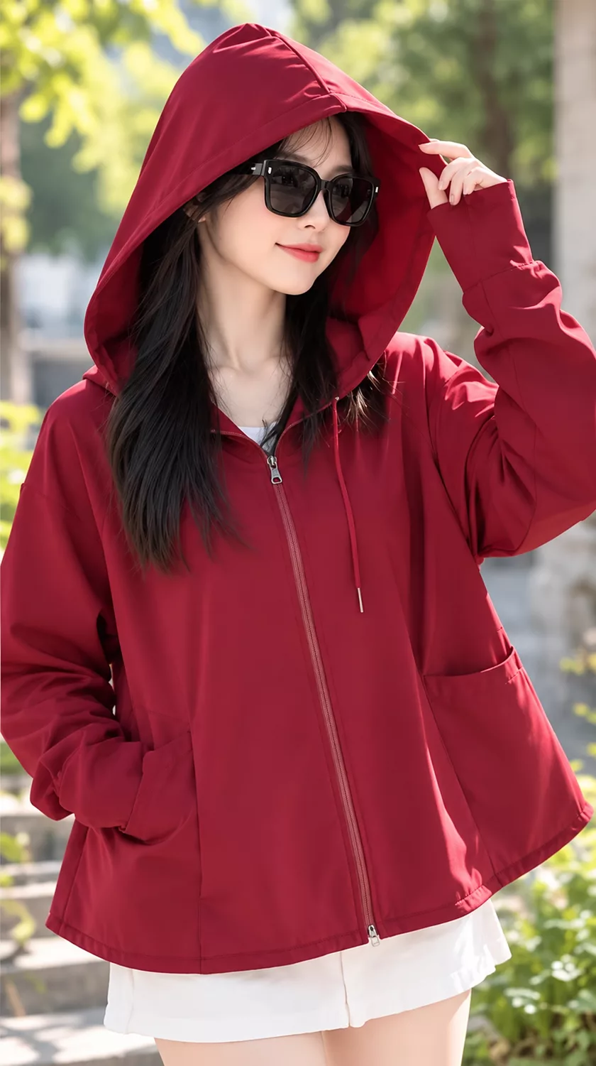 Áo khoác cánh dơi màu Đỏ Đô